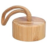 WESSPER Deckel für Trinkflasche aus Bambus, Ersatzteile für Glas Sport Flasche mit Zeitmarkierungen 1L, Flaschen deckel kompatibel mit Wasserflasche, Braun