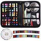 URAQT 128 Teilen Nähkasten Nähset, Mini Nähbox Nähzubehör mit 40 Garnrollen Nähgarn 30 Nähnadeln für Anfänger, Reisende, Verwandte und Freunde