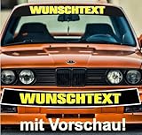 Rakelfix Blendstreifen + Wunschtext Aufkleber mit Vorschau selbst gestalten Autoaufkleber Frontscheibe Sonnenblende