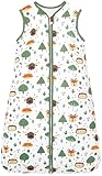 Chilsuessy Schlafsack Baby 2.5 Tog Winterschlafsack Babyschlafsack aus Baumwolle Kinder Winter Schlafsack ohne Ärmel für Jungen und Mädchen, A Waldtiere, 110cm/Baby Höhe 100-120cm