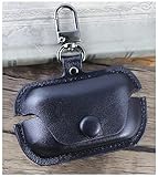 GIOPUEY Hülle Kompatibel mit Technics EAH-AZ80/AZ60, PU Leder Schutzhülle mit Schlüsselbundhaken Case Cover für Jungen Mädchen Männer Frauen - Black