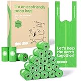 Hundekotbeutel Biologisch Abbaubar mit Henkel Kotbeutel für Hunde mit Duft 270 Stück 18 Rollen Dog Poop Bags Aus Recycelten Materialien Hergestellt 50% Speisestärke Auslaufsicher