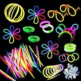 GOLDGE 172 Stück Knicklichter Party Set mit 80 Leuchtstäbe Knicklichter, Kinder Leuchtarmbänder | Knicklichter Kinder | Neon Leuchtstäbe Party Pack für Hochzeiten Partys Geburtstage Silvester Deko