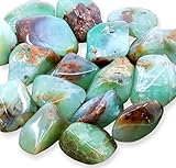 3 Stück Trommelsteine geschliffen für Heilstein, Reiki und Meditation - 20-25 mm (CRISOPRASIO)