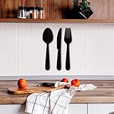 3 Stück Holz Geschirr Set, Schild Gabel & Löffel Messer Wanddekoration,Hängende Kunst Küche Essen Schild Landhaus Deko Hintergrund Wanddekoration Für Küche Esszimmer Zuhause Restaurant ( Color : C , S