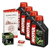 Motul 10W-40 Öl + HiFlo Ölfilter für Honda CBR 1000 F, 87-0, SC21 SC24 - Ölwechselset inkl. Motoröl, Filter, Dichtring