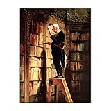Kunstdruck Poster - Carl Spitzweg Der Bücherwurm 30x40 cm ca. A3 - Alte Meister Bild ohne Rahmen