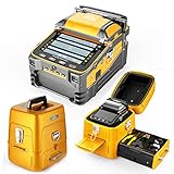 QIIRUN Fusion Splicer AI-9 with Tutorial Videos, Glasfaser Spleißgerät mit 6 Motoren und Kernausrichtung für den Bau von FTTH- und Kabelspleißprojekten für den Amtsleitungsbau (EU Plug)