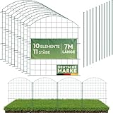 LAINFELD Teichzaun Komplettset | 10 Zaunelemente aus Metall mit Pfosten | Poolzaun für Kinder Steckzaun Gartenzaun zum Stecken flexibel Garten Zaun