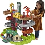 Fisher-Price Thomas and Friends Multi-Level Train Set with Thomas and Percy Trains plus Harold and 3 Cranes, Super Tower, GXH09