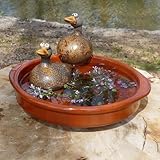 Storm's Gartenzaubereien Kantenhocker Ente 2er Set Keramik - Gartendeko Balkon Dekoration - Zaunhocker - Tierfigur Ente