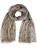 Trachten Halstuch Schal Kariert mit Hirschmotiv 185 x 70 cm | Braun