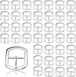 STOUCLA Gürtelschnalle Schnalle,Metall Rollschnallen,für Gurt Band Geldbörse DIY Zubehör,40er Set,Silber