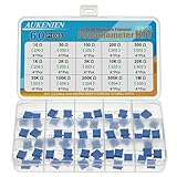 AUKENIEN 15 Werte 60 Stück 3296W Trimmer Potentiometer 10 50 100 200 500 1K 2K 5K 10K 20K 50K 100K 200K 500K 1M Ohm Variable Widerstand Sortiment Kit