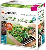 Gardena Micro-Drip-System Tropfbewässerungsset Beet automatic: Wassersparende Wurzelbewässerung für Beete bis zu 35 Pflanzen, Mengenregulierung, Quick & Easy Verbindungstechnik (13016-20)