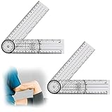 luckaide Goniometer, 2 Stücke Winkelmesser Physiotherapie, Winkelmesser 360° Winkel, Goniometer Physiotherapie, Winkelmesser Schule, Transparenter Gelenkmesser 38cm, für Heimarbeit, Sporttherapie