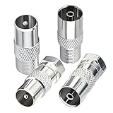 Eightwood Antennenkabel Adapter TV F Stecker Adapter DVB-T T2 TV-Tuner Sat Kabel Adapter 4 Kit für BK LED 4K 3D UHD TV Sticker PS4 XBOX360 XC324