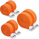 Sidereum Spanngurte mit Klemmschloss 6 Stück Zurrgurte Set Spannband Klemmschlossgurt 2.5cm x 2m/2.5cm x 3m/2.5cm x 5m Bis 250 kg für Gepäck Bewegender Campingwagen Fahrrad（Orange ）