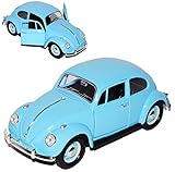 Volkwagen Käfer Coupe Hell Blau mit Blauen Radkappen 1967 1/24 Yatming Lucky Die Cast Modell Auto
