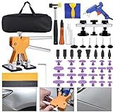 Birshe Ausbeulwerkzeug, Auto-Dellen-Reparaturset, Beulen Reparaturset Auto, Goldener Dellenheber, 100W Klebepistoleb, Reparaturset Dent Puller Kit für Große, Mittlere, Kleine und Tiefe Dellen