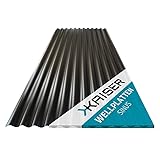 KAISER plastic® Wellplatte | Xtra Strong (PC) | C-Struktur und schwarz | 1,2mm Stärke | Sinus 76/18 | 90 x 117 cm | 1 Stück | Made In Germany