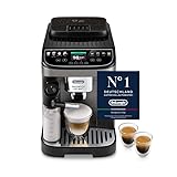De’Longhi Magnifica Evo Next - Perfetto Kaffeevollautomat mit LatteCrema-Milchaufschäumer, 13 One-Touch-Getränke, Coffee- und Cappuccino Kaffeemaschine, farbiges Touch-Display, Titan (ECAM312.80.TB)