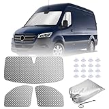 MaxAwe 3Stk Thermomatte Fahrerhaus passend für Mercedes Sprinter 19-24, Luxus Interne Auto Sonnenblende Frontscheibenabdeckung, Thermo Jalousien Set Verdunkelung, Sonnenschutz Windschutzscheiben Matte