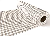APARTina Tischläufer kariert stoffähnlich 33 cm x 20 m - Landhaus Taupe