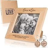 kupi Geschenkset Oma und Opa Geschenke | Bilderrahmen mit Gravur | Geschenk für Großeltern | Fotorahmen + Schlüsselanhänger