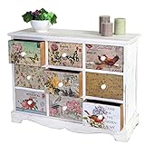Mendler Kommode Venlo, Schubladenschrank Shabby-Look, Vintage, 9 Schubladen 60x79x30cm