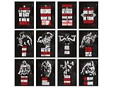 GREAT ART® Motivationsposter Set 59,4 x 42 cm – 12 Poster Format A2 Wandposter Fitnessposter für Wohnung, Fitnesstudio oder Trainingsraum Motivational Quotes – Nr. 1-12 (12Stück)