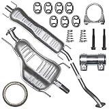Adamot Schalldämpferset Auspuffanlage Auspuff für Opel Astra 2 II G Fließheck 1.6 1.6 16V 1.8 16V 2.0 16V