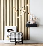 NEWROOM Tapete Braun Vliestapete Holz - Holztapete Skandi Natur 3D Paneele Lamellen Holzwand Modern Lamellenwand Naturholz inkl. Tapezier-Ratgeber