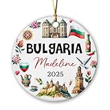 Weihnachtsschmuck Aus Keramik Bulgarien Personalisiert Dekorationen Runder Xmas Anhänger Andenken Für Die Haustür Im Freien Vater 7.3Cm