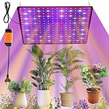 Fyeme Grow Light LED Pflanzenlampe 45W Pflanzenlampe Led Vollspektrum Wachstumslampen mit Haken für Pflanzen für Zimmerpflanzen Gemüse Blume (rot+blau+weiß)