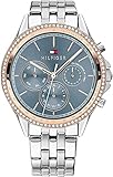 Tommy Hilfiger Multi Zifferblatt Quarz Uhr für Damen mit Silbernes Edelstahlarmband - 1781976