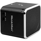MusicMan Tragbarer Mini-Bluetooth-Lautsprecher, Kabellose Soundstation, unterstützt MicroSD-Karten, kompakter mobiler Audio-Lautsprecher für Smartphone, Tablet, Laptop, BT-X2 (schwarz)