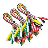 Gebildet 30Stück Gelötet Prüfleitungen mit Krokodilklemmen Set Isolierte Prüfkabel Doppelklemmen (50cm)