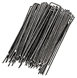 WUNDERGARDEN - 100 Erdanker für Unkrautvlies, Erdnägel aus Stahl im Set zur Befestigung von Unkrautflies, Unkrautfolie, oder fürs Camping - Erdpieß, Erddübel, Bodenanker - 150x25mm - Ø2,7mm