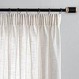 MYSKY HOME Gardinen mit Kräuselband Leinen Vorhänge Wohnzimmer Gardine Leinenoptik für Schienensystem 2er Set H 245 x B 140 cm Curtains für Kinderzimmer Moderne Natur Vorhang, Leinenfarbe