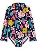 Simple Joys by Carter's Baby Mädchen Einteiliger Rashguard, Marineblau, Floral, 6-9 Monate