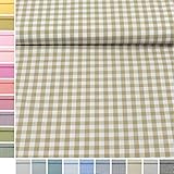 MAGAM-Stoffe Mona Vichy-Karo groß Baumwollstoff Oeko-Tex Meterware 50cm (18. Beige-Sand)