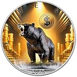 Silbermünze 1 oz Silver Eagle Bitcoin Bär Bear 2025 Farbe Silber Münze