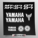 Aufkleber-Set für Motorrad Tank und Helm, Vinyl Basis, UV-Druck, Logos, Stickersland® – MT-07 (Weiß)