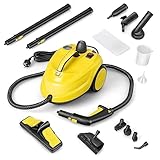 COSTWAY Dampfreiniger 2000W, Dampfdruck: max. 5 bar, Temperatur bis zu 160℃, Flächenleistung: 108 m², 1,8L Tank, Aufheizzeit: 8 Min., Dampfgeräte inkl. 13 Zubehör & 5m lange Netzkabel (Gelb)