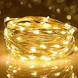 LED Lichterkette, Cshare 2M 20 Micro LEDs Lichterketten Silberdraht Batteriebetrieben Wasserdichte Lichter für Party,Garten,Weihnachten,Hochzeit,Zimmer,Halloween Deko(Warmweiß)
