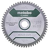Metabo Sägeblatt "multi cut - classic", 216x2,4/1,8x30, Z60 FZ/TZ, 5°neg. (628066000) Durchmesser x Schnittbreite x Bohrung: 216 x 2.4 x 30 mm, Material: HW/CT, Zähnezahl: 60