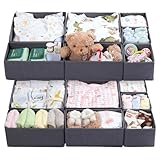 ORLISA 14er Set Schubladen Organizer kompatibel mit MALM andere Kommoden, Faltbare Aufbewahrungsboxen für Kleidung, Modular einsetzbar für Kleiderschrank Wickeltisch, Grau