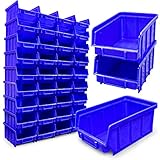 HMH 40x Stapelboxen Blau Größe 2 Werkstatt Garage Sichtlagerboxen 175x103x76mm Lagerboxen blaue Sichtlagerkästen Kleinteile Aufbewahrung Stapelbox PP