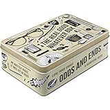 Nostalgic-Art Retro Vorratsdose Flach, 2,5 l, Whatever Odds & Ends Box – Geschenk-Idee für Dein Zuhause, Blech-Dose mit Deckel, Vintage Design, zur Nähen-Aufbewahrung, Nähen-Deko
